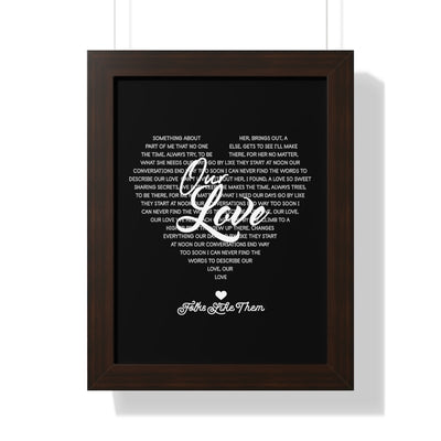 Our Love Lyrics Framed Print