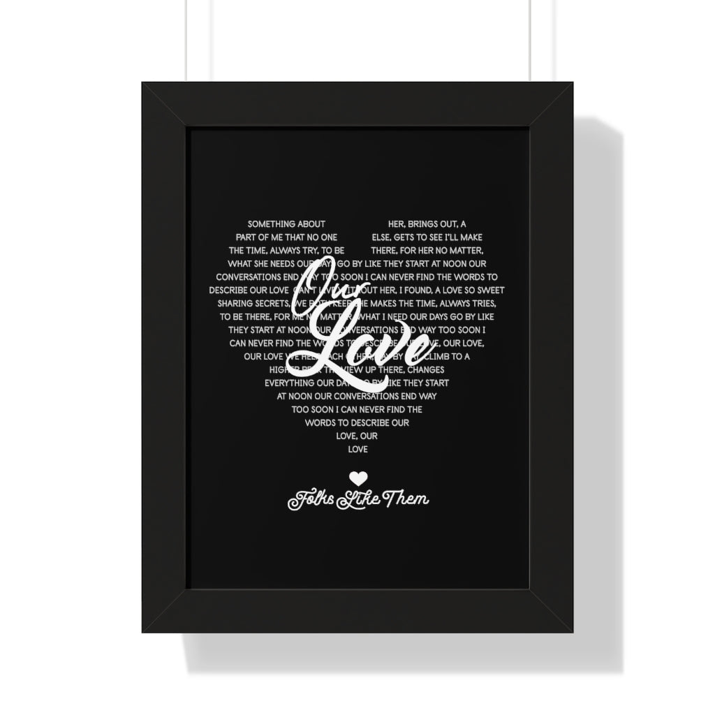 Our Love Lyrics Framed Print