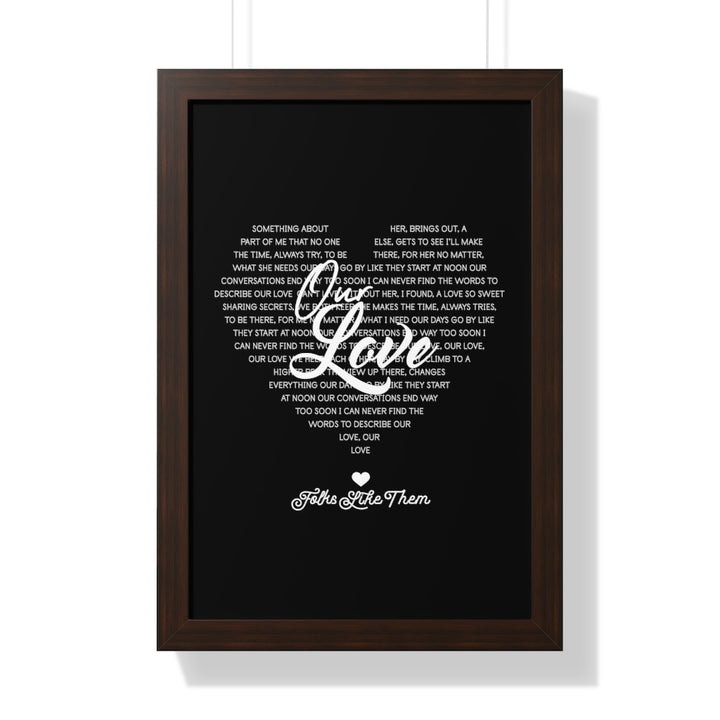 Our Love Lyrics Framed Print